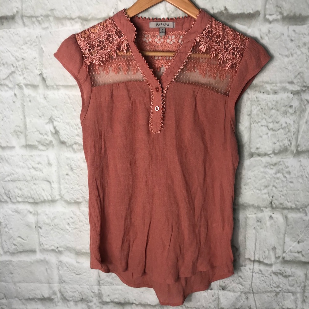 Papaya Lace Top Women’s size Small